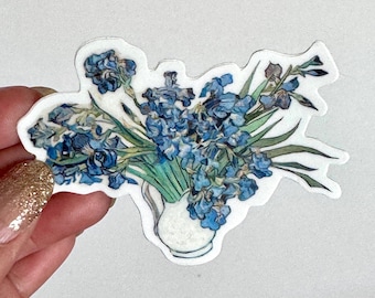 van Gogh “Irises” Vinyl Sticker – 3" × 3" (7.5 × 7.5 cm)
