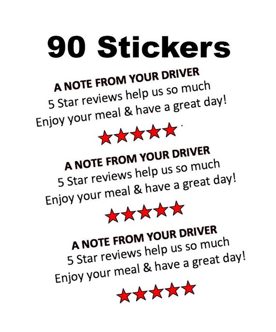 90 5 Star Doordash Stickers Etsy