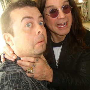 Journalist Jason Arnopp, the author of this book, mid-way through interviewing outrageous rock star Ozzy Osbourne!