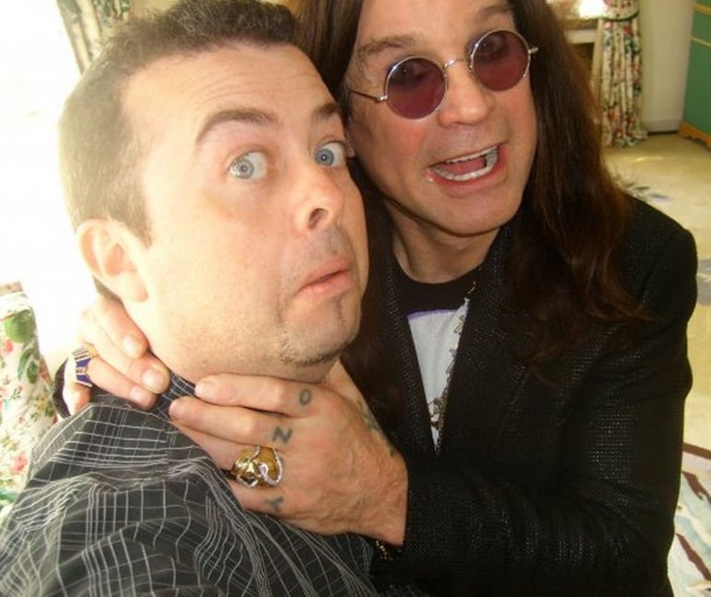 Journalist Jason Arnopp, the author of this book, mid-way through interviewing outrageous rock star Ozzy Osbourne!