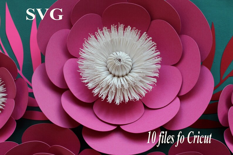 Svg And Printable Pdf Cricut Flower Decor Wedding Flower Flower Cut Files Set Floral Template Paper Flower Template Framing Craft Supplies Tools