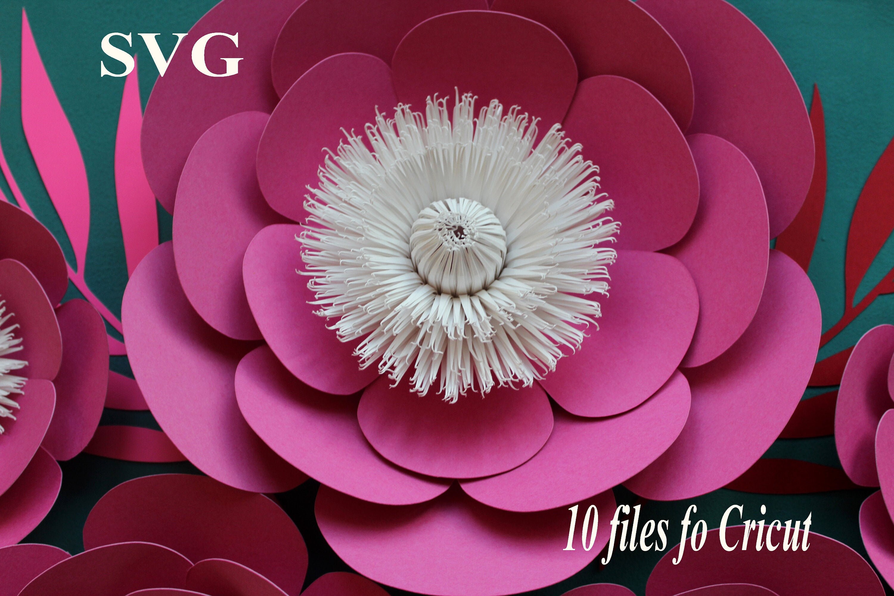Download Paper Flower Template Svg And Printable Pdf Cricut Flower Etsy