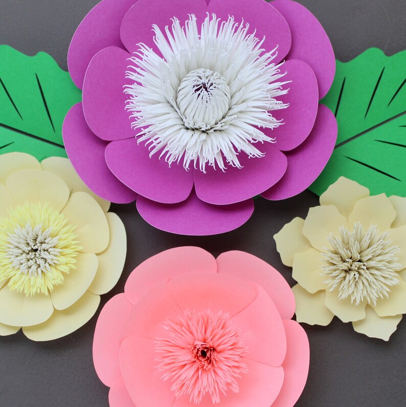 paper flower template svg and printable pdf cricut etsy