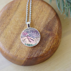 Galaxy Mountain necklace / Watercolor necklace / mountain necklace / landscape necklace / original Art necklace