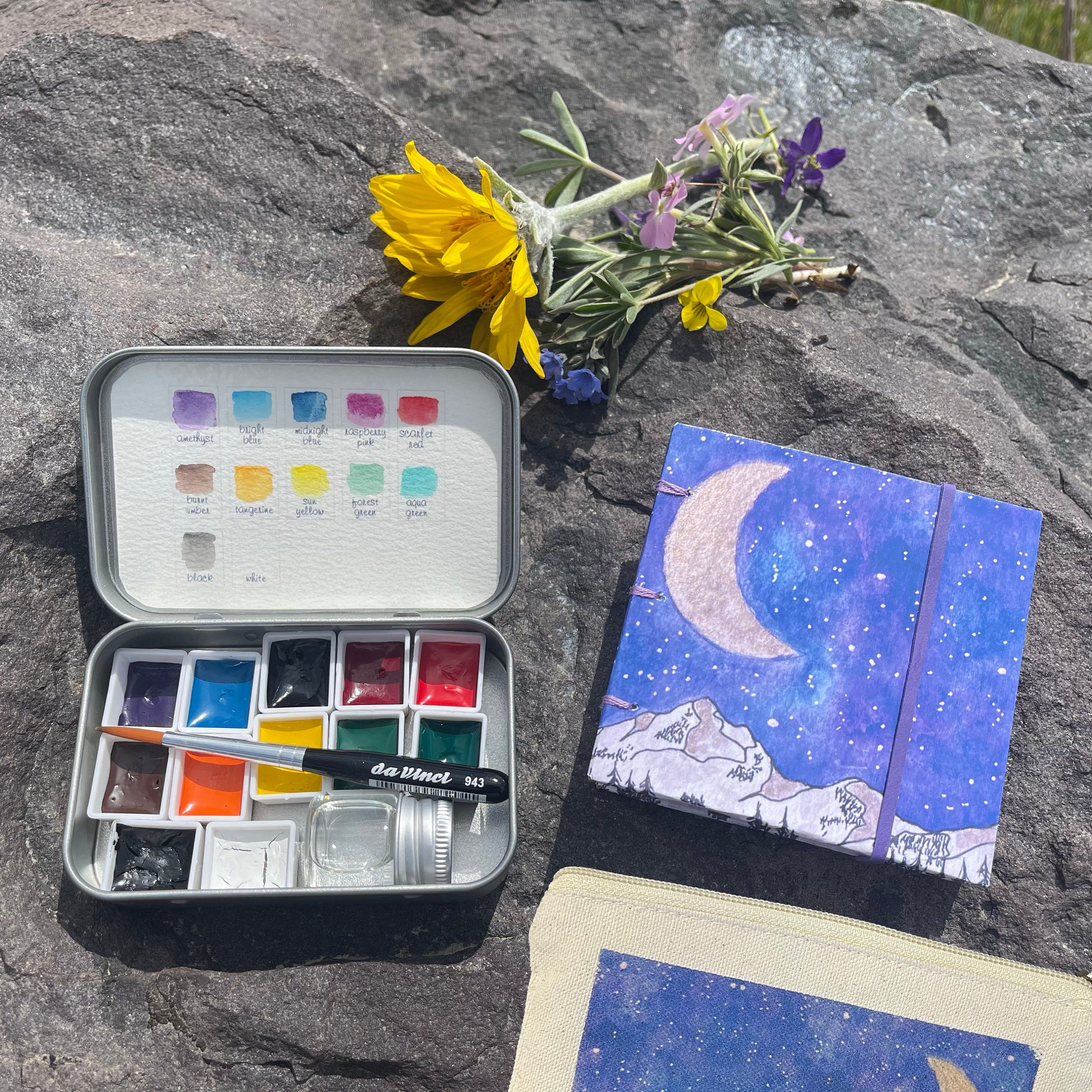 Galaxy Snowy Forest Handmade mini 3x3 Watercolor Book, Art Journal, Field  Sketchbook, Travel Art Book, Watercolor Book, Pocket Painting Book