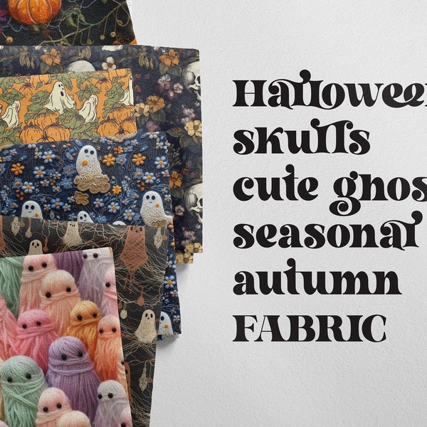 Halloween Fabric, 20+ Designs, halloween fabric panel, halloween fabric by the yard, halloween fabric bundle,  Ghost Fabric, spooky home