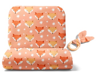 custom printed fabric by yard Patchwork Soft shell Softshell Fabric jacket fabric jacket fabric Little Fox Orange Fox 300gsm