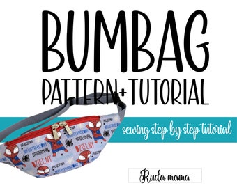 BUMBAG Fanny PACK - sewing pattern + TUTORIAL | belt pouch|belt Bag|Fanny pack sewing pattern Pdf + Tutorial | Fanny pack pattern