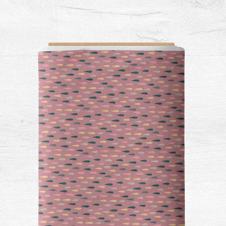 Stoff Stoffe Jersey Fabric French Terry Choose your fabric Kids Panels Rain Drops Fabric Cotton Raindrops Colorful Dots