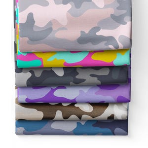 Camouflage Jacket Fabric Military Charcoal Fabric by the Yard