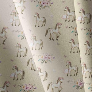 Canvas Fabric, water resistant canvas,  stoff, outdoorstoff meterware,water proof fabric,outdoor fabric,Watercolor animals HORSE