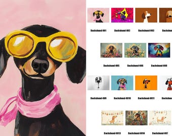 Dachshund DOG Bag Panel, Tote Bag Fabric, canvas tote bag fabric, Waterproof Fabric Panel ,Coupon, Polyester, Bag Self Sewing, CUSHION panel