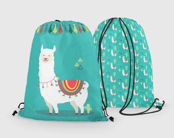 Waterproof Fabric | Fabric Panel | Drawstring Bag Panel | 200gsm | custom printed | Kinder Stoff | Kinder Stoffe | LLAMA Fabric