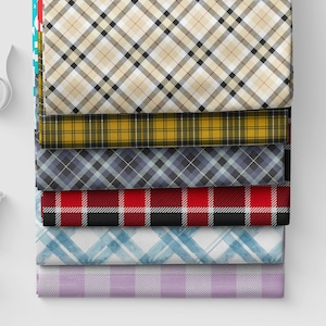 Softshell-stof | Zachte schaal | jasstof | 300 gsm | op maat bedrukt | jasstof | stof op maat gesneden | Patchwork geruite Schotse wollen stof