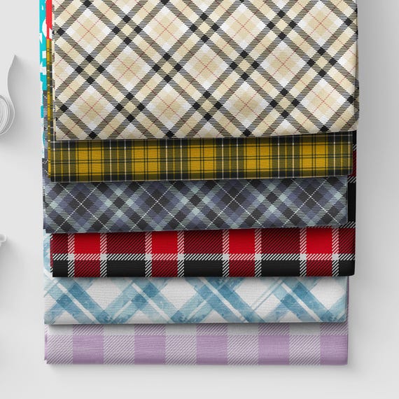 Softshell Fabric | Soft shell | jacket fabric | 300gsm | custom printed | jacket fabric | fabric by yard | Patchwork  Tartan Plaid Scottish