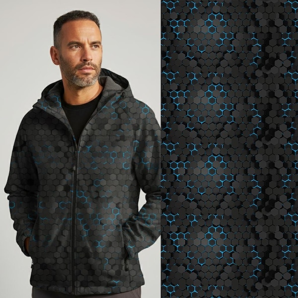 Hexágono, impermeable, softshell, impermeable para perros, para, impermeable, patrón para hombres, tela impermeable, exterior, patio, muebles, bolso,