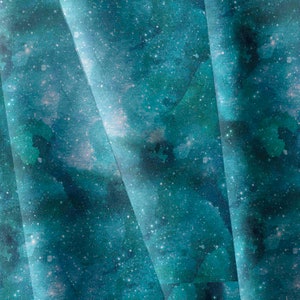 Tela impermeabile, tessuto Codura, tessuto di tela impermeabile, 200 g, stampato personalizzato, tessuto per giacche, tessuto tagliato su misura, cielo galattico