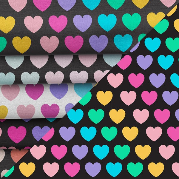 Corazones, Arcoíris, Corazones Pequeños, Corazones de Amor, Softshell, Tapicería, Tela Impermeable, Exterior, Patio, Muebles, Bolso,