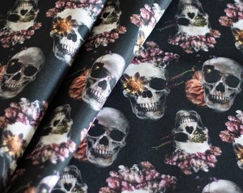 Skull , printed canvas, Quilting , Upholstery material  , Waterproof Fabric,  Outdoor, Patio, Furniture, Bag,