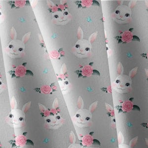 Canvas Fabric, water resistant canvas,  stoff, outdoorstoff meterware,water proof fabric,outdoor fabric,Cute Bunnies ,Bunnies