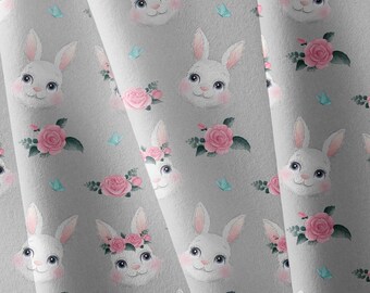 Canvas Fabric, water resistant canvas,  stoff, outdoorstoff meterware,water proof fabric,outdoor fabric,Cute Bunnies ,Bunnies