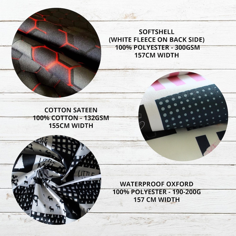 Custom Print Fabric – Your Design Printed on Softshell, Canvas, Cotton or Velour | Fabric by the Metre | Print Your Own Fabric image 6