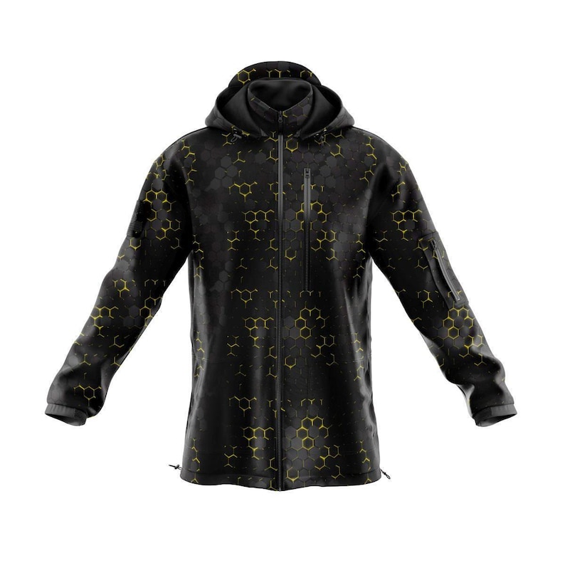 Tactical Gear , Techwear Aesthetic, Hydrophobic Oxford 600D, Geometric Honeycomb Print, Futuristic Camo, Garden Furniture Upholstery image 4