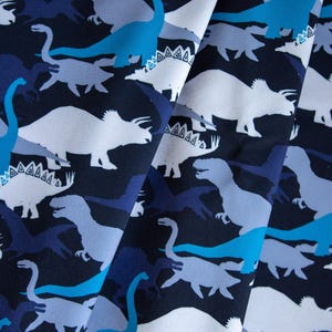 Dinosaur Print Softshell Fabric by the Half Metre, Waterproof Children Raincoat Material
