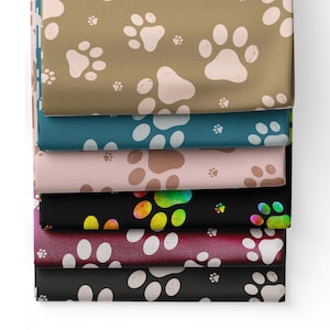 Waterproof Dog Print Softshell Fabric by the Metre - Pet Pattern Material for Dog Raincoats, Bags and Outdoor Jackets