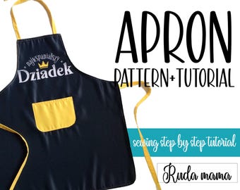 Retro Apron Sewing Pattern with Pockets (PDF Tutorial Included)