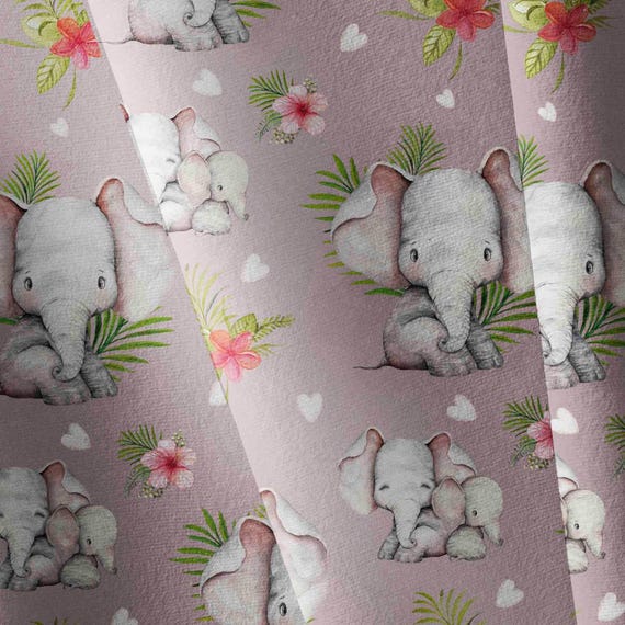 Bettwäsche Stoff, STOFF, individuell bedruckt, Stoff Meterware, Stoff Meterware Aquarell Tiere ,Elefant