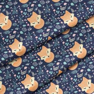 custom printed fabric by yard Patchwork Soft shell Softshell Fabric jacket fabric jacket fabric Little Fox Orange Fox 300gsm