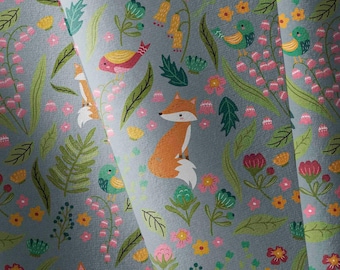Canvas ,Codura ,Water Proof Canvas , 200g, custom printed ,   ,  by yard , Foxes , fox
