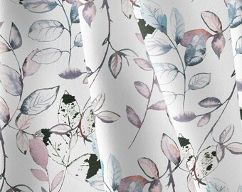 Softshell Fabric with Watercolor Floral Print, Water-Resistant, Breathable Shell