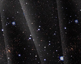 Night Sky Star Print Canvas Fabric | Waterproof Black Space Cloth | Outdoor Bag Making | By the Half Metre
