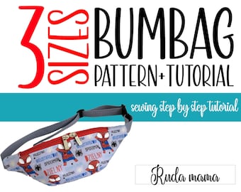 LARGE bumbag Fanny PACK - sewing pattern + TUTORIAL | belt pouch|belt Bag|Fanny pack sewing pattern Pdf + Tutorial | Fanny pack pattern