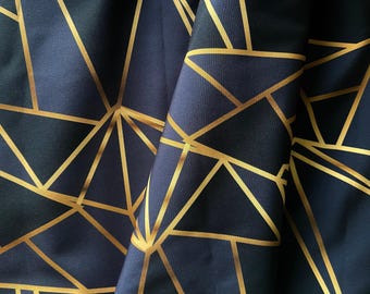 Geometric Waterproof Canvas Fabric - Outdoor, Patio, Bag Use