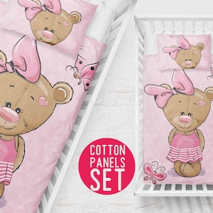 Bear  Blanket Panel set, PREMIUM COTTON, pillows, beddings, Quilting Panel,  Blanket Panel, Panel for blankets Baby Panels,