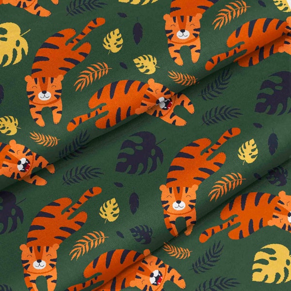 Easy Tiger design | Tiger | Jungle Fabric |  Cotton Fabric | Cotton | Bedding fabric | FABRIC CHOICE | custom printed | fabric by metre |