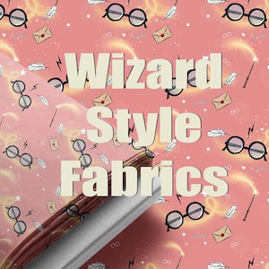 Tissu softshell Wizard World vendu au demi-mètre, imperméable à imprimé magique