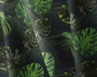 Canvas , water resistant canvas, water proof ,outdoor ,Monsteras Navy  , Waterproof Fabric,  Outdoor, Patio, Furniture, Bag,