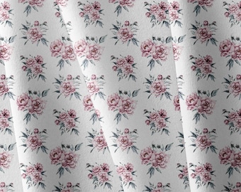 Canvas Fabric, water resistant canvas,  stoff, outdoorstoff meterware,water proof fabric,outdoor fabric,Dusty Peonies , Peonies