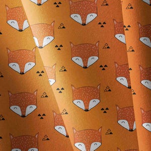 Waterproof Fox Print Softshell Fabric by the Metre - Cute Woodland Animal Material for Kids Raincoats and Puddlesuits