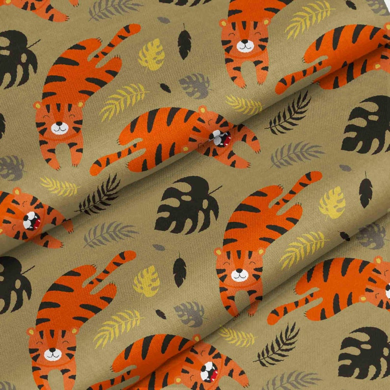 Dusty rainbows Softshell Fabric Soft shell 300gsm Tiger custom printed fabric by yard jacket fabric Jungle jacket fabric