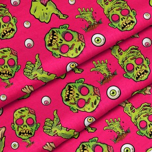 Zombieën | Zombies-stof |  Katoenstof | Katoen | Beddengoed | MATERIAALKEUZE | op maat bedrukt | stof per meter |