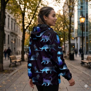 Galaxy Cat Fabric, Waterproof Polyester, Outdoor Furniture Bag Print image 2