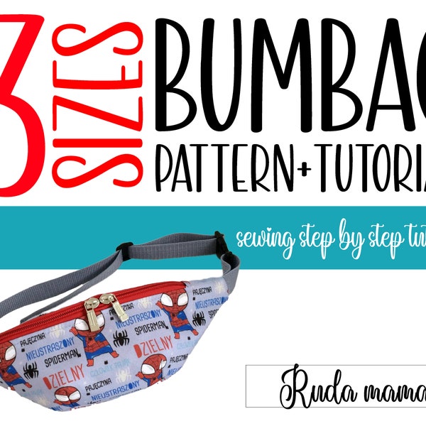 LARGE bumbag Fanny PACK - sewing pattern + TUTORIAL | belt pouch|belt Bag|Fanny pack sewing pattern Pdf + Tutorial | Fanny pack pattern
