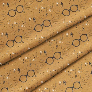 Wizard Glasses Softshell Fabric, Waterproof Canvas Print, Outdoor Bag Material image 1