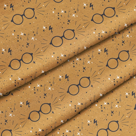 Wizard Glasses Softshell Fabric, Waterproof Canvas Print, Outdoor Bag Material