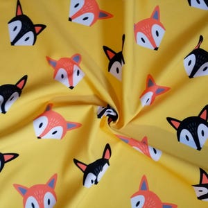 Softshell Fabric: Fox Pattern Waterproof Material (150cm Wide)